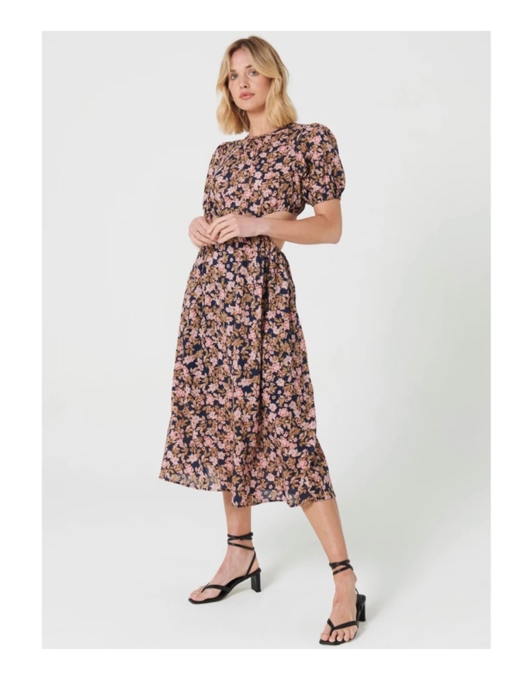Petal and Pup Floral Midi Cutout Dress - MVM the label